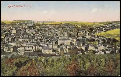 Ansichtskarte Reichenbach (Vogtland) Blick über die Stadt 1924