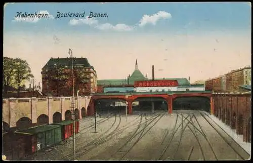 Postcard Kopenhagen København Boulevard Banen - BERGENHOLZ 1918