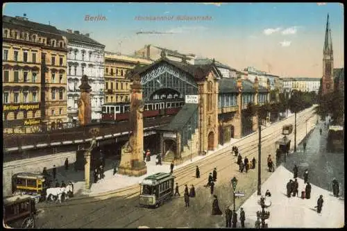 Ansichtskarte Schöneberg-Berlin Bahnhof Bülowstrasse 1916