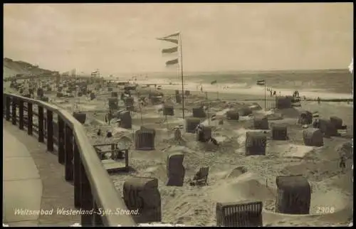 Ansichtskarte Westerland Sylt Strand 1930