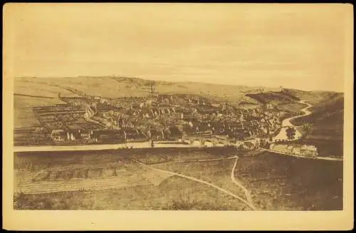 Ansichtskarte Roßwein Blick auf die Stadt - Kupferstich 1800/1922