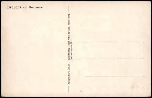 Ansichtskarte Bregenz Künstlerkarte Stadt und Bodensee 1928