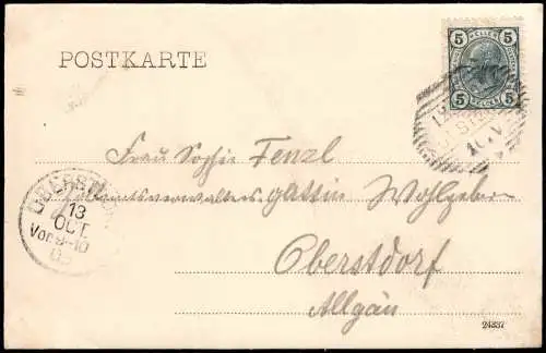 Ansichtskarte Kufstein Stadt und Hotel zur Post 1905