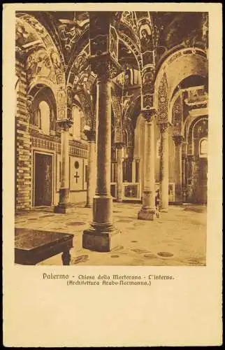 Palermo Palermo (Palermu) Chiesa della Martorana - L'interno. 1918