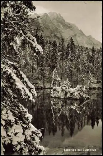 Ansichtskarte Grainau Badersee im Winter 1959