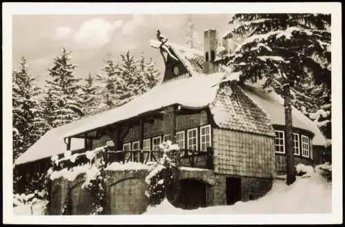 Ansichtskarte Bad Harzburg Kaffeehaus Winuwuk im Winter Schnee 1962