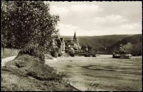 Ansichtskarte Unkel Partie am Rhein Rheindampfer 1962