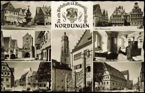 Ansichtskarte Nördlingen Stadtteilansichten Mehrbild Fotokarte 1961