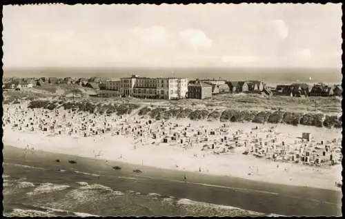 Ansichtskarte Juist Luftbild Strand Hotels 1963