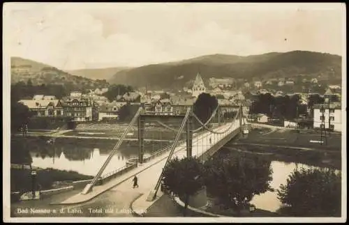 Ansichtskarte Nassau (Lahn) Lahn mit Lahnbrücke 1932