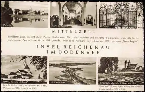 Insel Reichenau Mehrbild-AK Münster Mittelzell, Insel Reichenau Bodensee 1960