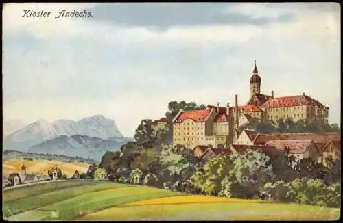 Ansichtskarte Andechs Kloster Andechs (Künstlerkarte) 1911