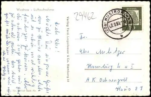 Ansichtskarte Wustrow (Wendland) Luftaufnahme Luftbild 1962