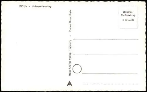 Ansichtskarte Köln Hohenzollernring Straßenbahn Leuchtreklame 1961