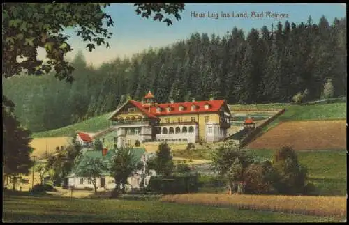 Postcard Bad Reinerz Duszniki-Zdrój Haus Lug ins Land 1914  Schlesien