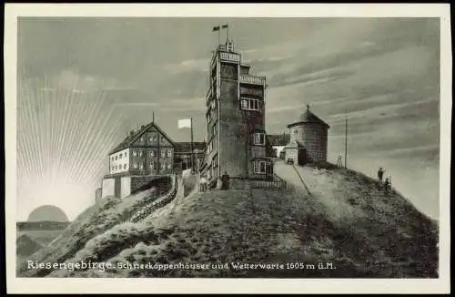 Krummhübel Karpacz Schneekoppe Sněžka Śnieżka aufgehende Sonne 1929