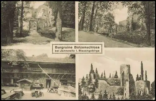 Jannowitz Riesengebirge Janowice Burgruine Bolzenschloss 4B Riesengebirge 1923