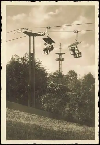 Ansichtskarte Stuttgart Deutsche Gartenschau Sesselbahn 1950