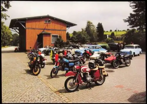 Ansichtskarte  MZ ES 250 7. Gornauer 2-Takt-Treffen Bahnhof Jahnsdorf 2012