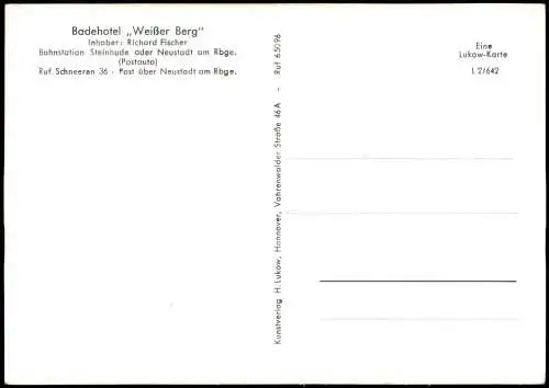 Ansichtskarte Neustadt am Rübenberge 3 Bild Badehotel Weißer Berg 1959