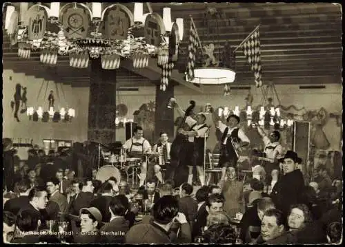 Ansichtskarte München Mathäse Bierstadt - Große Bierhalle Orchester 1964