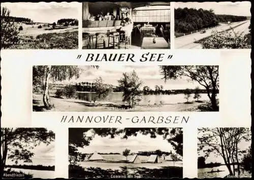 Ansichtskarte Garbsen BLAUER SEE Auto-Rast und Strandbad Lido MB 196