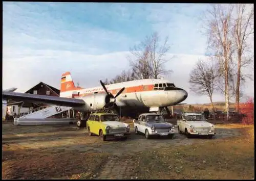 Cämmerswalde Neuhausen Erzgebirge Trabant 601 Limousine am Flugzeug IL 14 2012