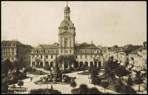 Ansichtskarte Mannheim Paradeplatz 1913