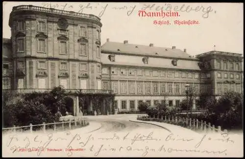 Ansichtskarte Mannheim Schloss, Rheinseite 1902