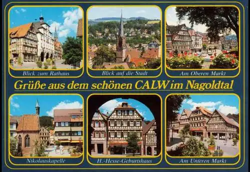 Ansichtskarte Calw Mehrbildkarte mit 6 Ortsansichten 1993