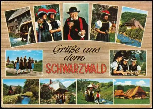 Baden-Württemberg Schwarzwald  Mehrbildkarte   Trachten-Kleidung 1980