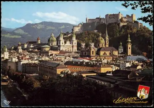 Salzburg Panorama-Ansicht Salzburg-Altstadt und Hohensalzburg 1970