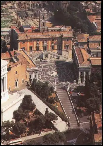 Rom Roma Luftaufnahm Le Capitole et Eglise de Sainte Marie en Aracoeli 1980