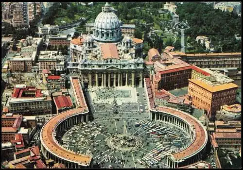 Cartoline Rom Roma Piazza S. Pietro Petersplatz (Luftaufnahme) 1980