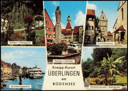 Überlingen Mehrbildkarte    u.a. Schiffsanlegestelle Kakteen i.Stadtgarten 1974