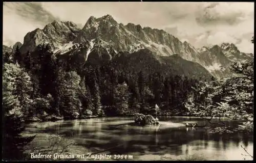 Ansichtskarte Grainau Badersee Grainau mit Zugspitze 1960