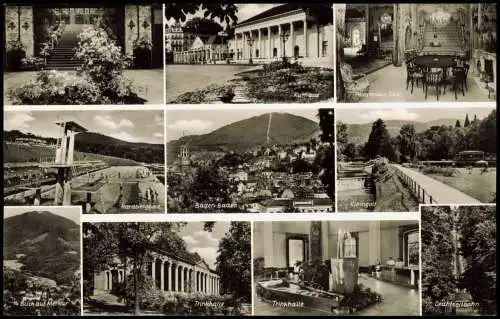 Baden-Baden Mehrbildkarte Ortsansichten   Hardbergbad Kleingolf Trinkhalle 1960