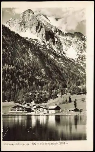 Ansichtskarte Mittenwald Mittenwald-Lautersee mit Wetterstein 1955