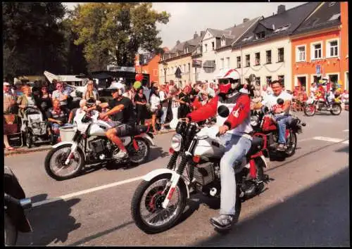 Ansichtskarte  Verkehr KFZ Motorrad MZ ETZ 251 zum Festumzug Zschopau 2017