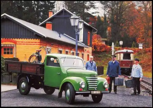 Ansichtskarte Oybin Bahnhof Barkas V 901/2 HP Auto 2013