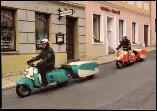 Ansichtskarte  Verkehr KFZ Motorrad IWL SR 59 Wolkenstein 2010