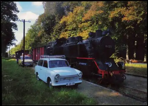 Ansichtskarte  Verkehr KFZ Auto Trabant 601 am Haltepunkt Bad Doberan 2020