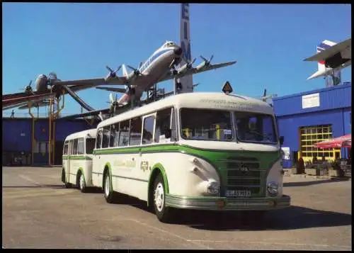 Ansichtskarte  Verkehr KFZ Bus IFA H 6 B und Anhänger W 701 Sinsheim 2007