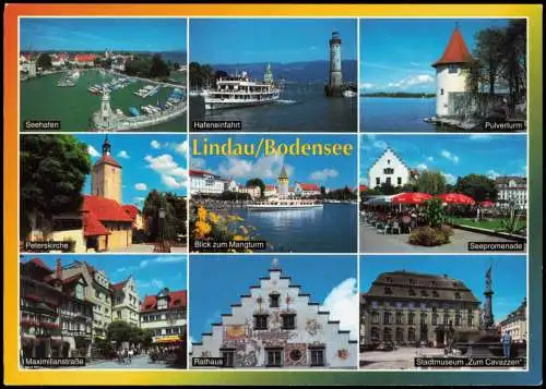 Lindau Bodensee Mehrbildkarte u.a. See-Hafen, Pulverturm, Seepromenade 2002