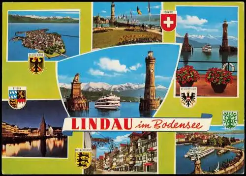 Ansichtskarte Lindau (Bodensee) Mehrbildkarte mit Ortsansichten 1970