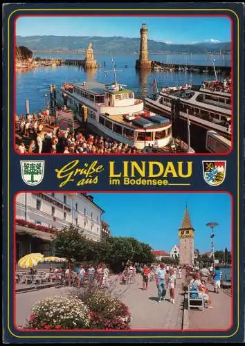 Lindau Bodensee Mehrbildkarte mit  u.a. Hafen und Bodensee Promenade 1998