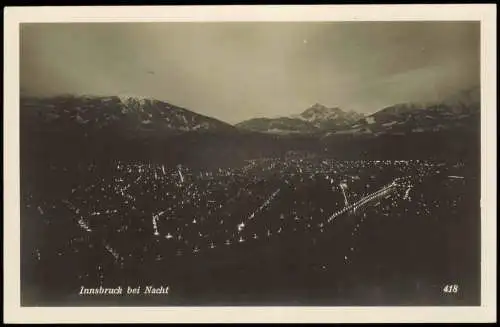 Ansichtskarte Innsbruck Panorama-Ansicht bei Nacht 1930