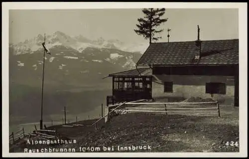 Innsbruck Alpengasthaus Rauschbrunnen, Berg-Panorama Umland-Ansicht 1930