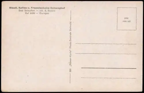 Ansichtskarte Bad Salzuflen Staatl. Kaffee und Fremdenheim Schwaghof 1930