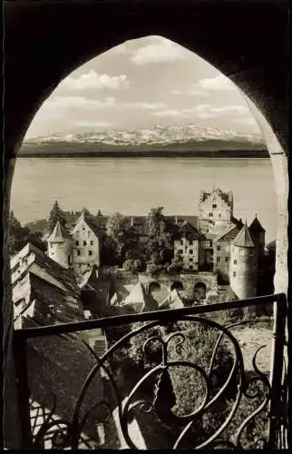 Ansichtskarte Meersburg Blick vom Turm auf Schloß und Bodensee 1961